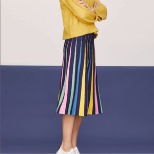 Anthropologie Maeve Rainbow Pleated Skirt